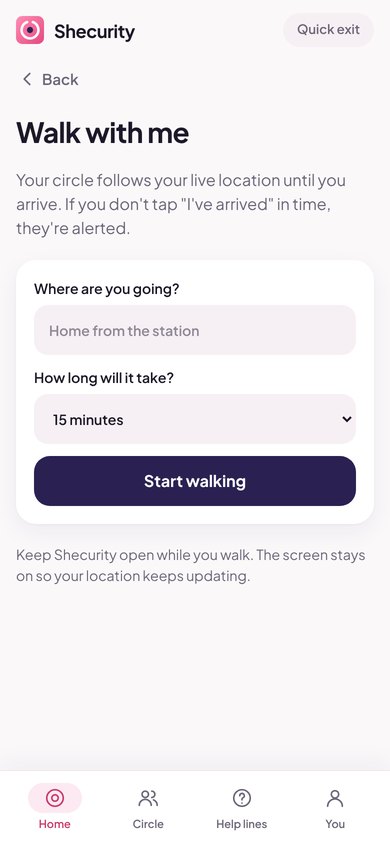 Sharing a walk home with live location